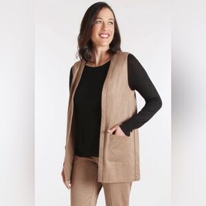 Peace of Cloth Tan Vest with Black Sleeves